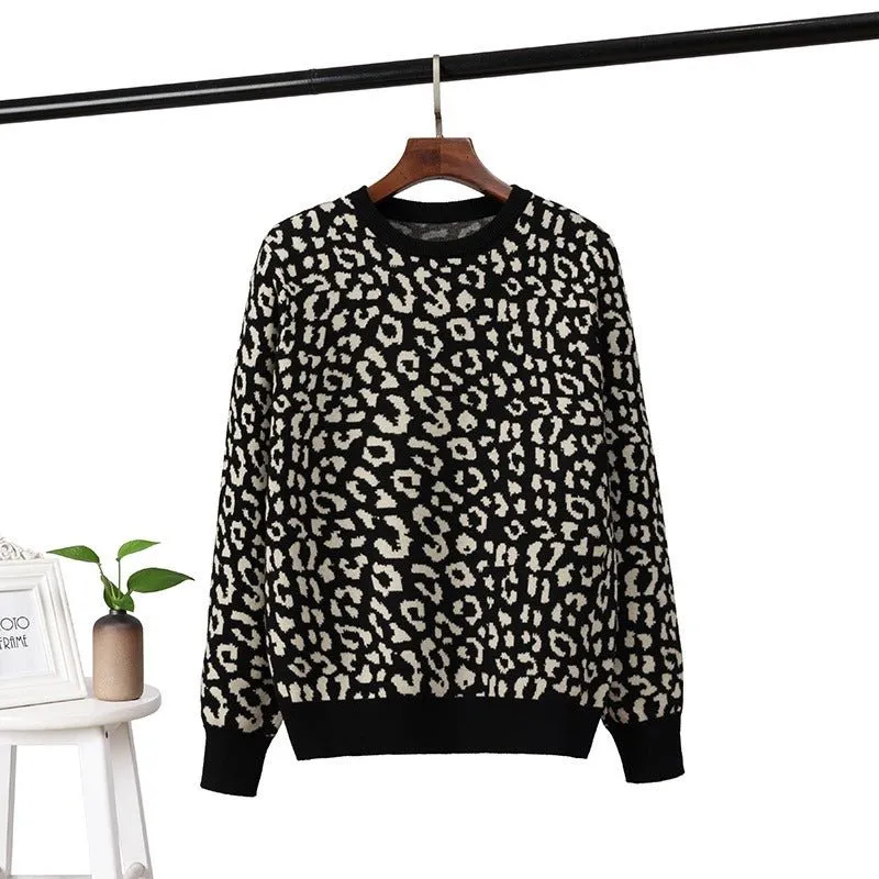 Pre Order:  Leopard Jacquard Pullover