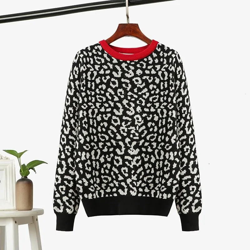 Pre Order:  Leopard Jacquard Pullover