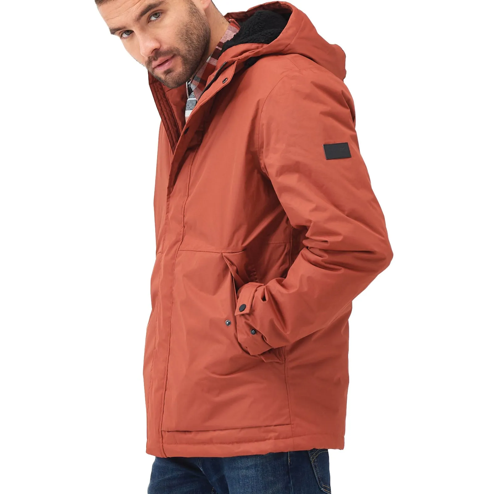 Regatta Mens Sterlings IV Waterproof Fleece Lined Jacket - Burnt Henna