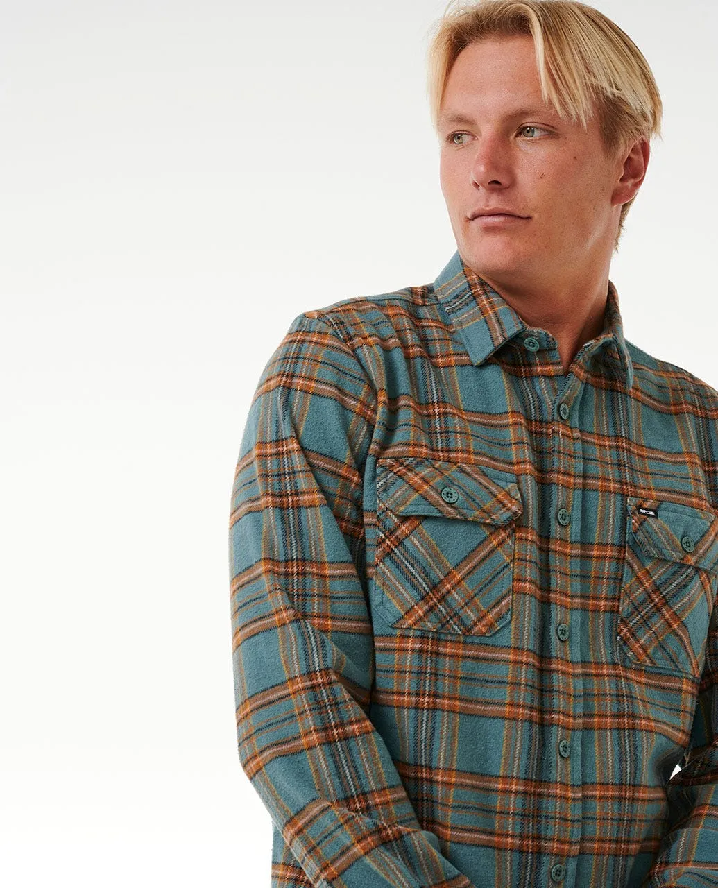 Rip Curl Griffin Flannel L/S Shirt-Bluestone