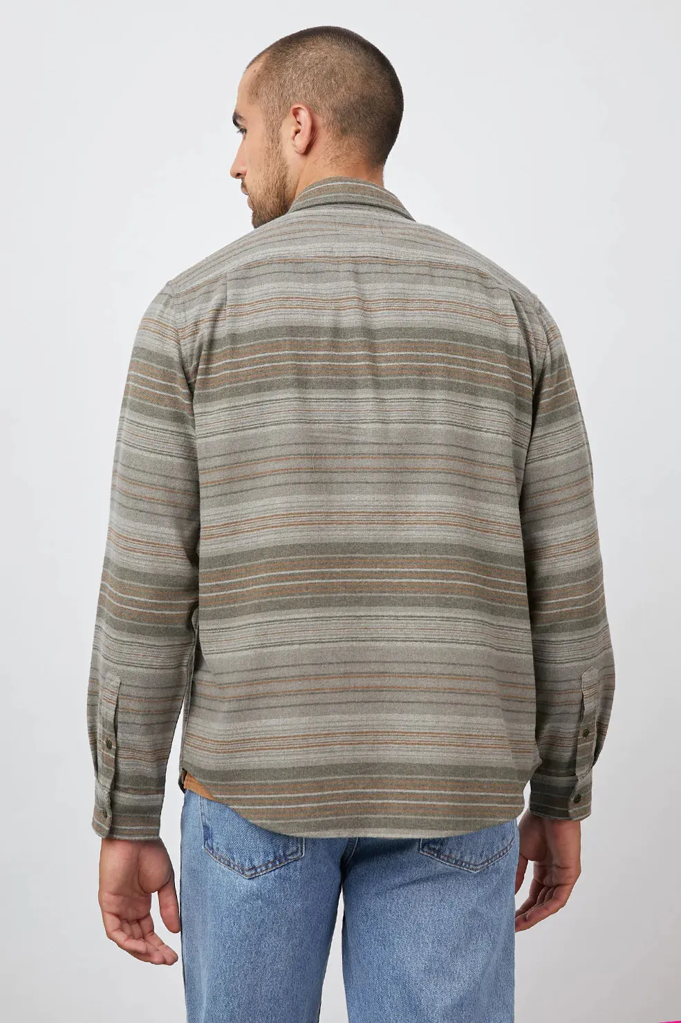 Runson Striped Long Sleeve, Seaweed Moss