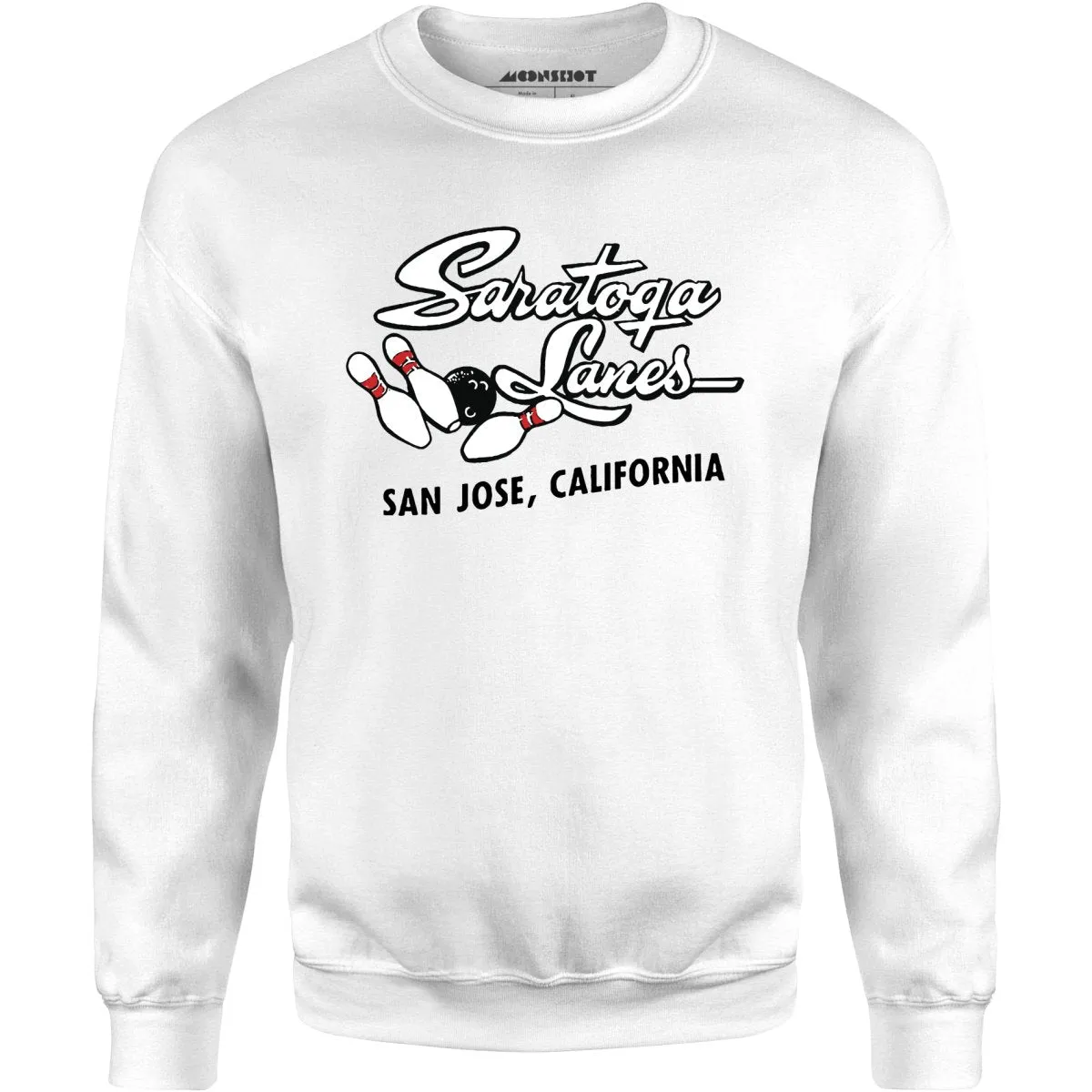 Saratoga Lanes - San Jose, CA - Vintage Bowling Alley - Unisex Sweatshirt