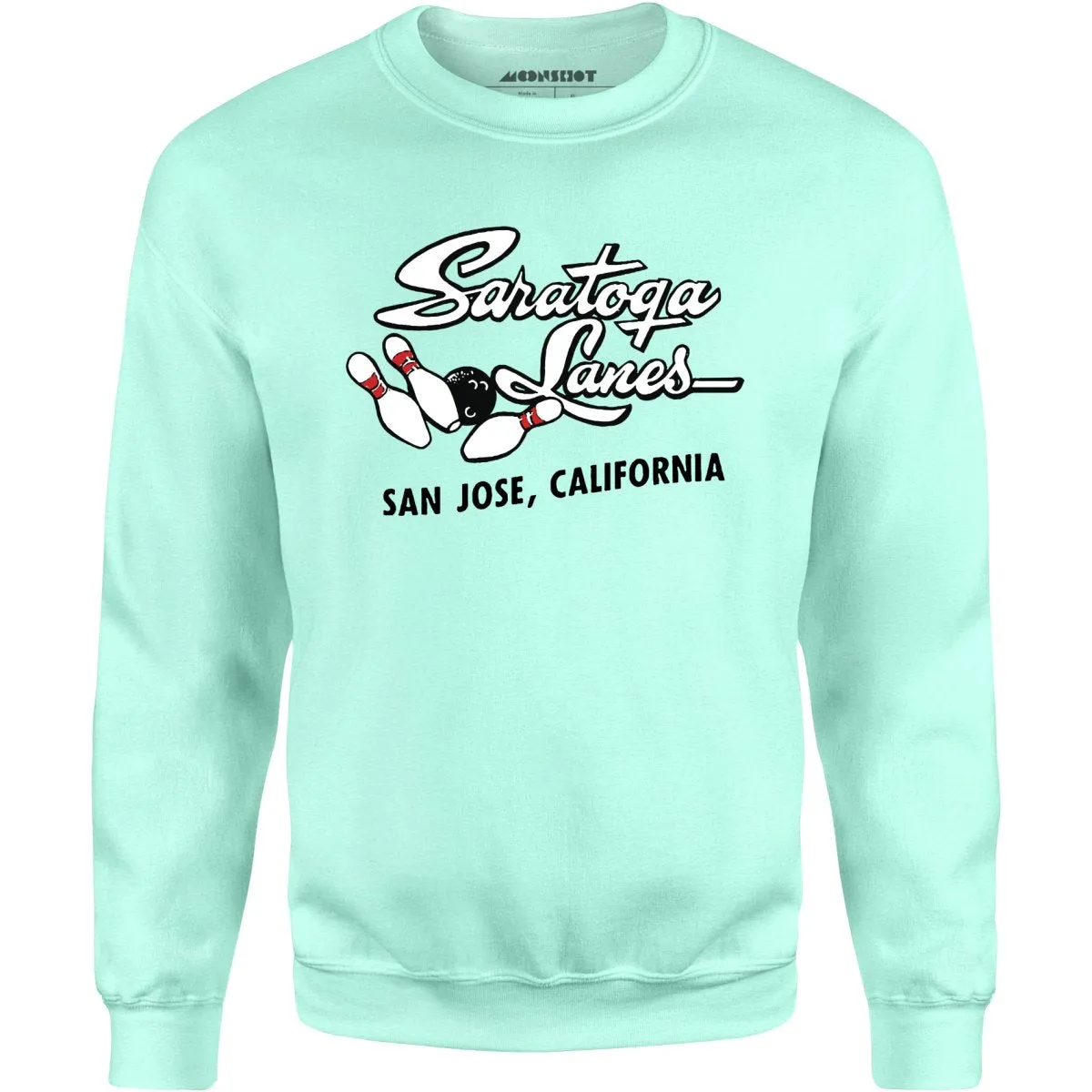 Saratoga Lanes - San Jose, CA - Vintage Bowling Alley - Unisex Sweatshirt