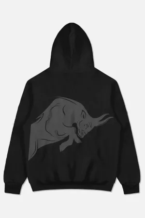 Signature Grey Bull Oversized Hoodie (BLACK)