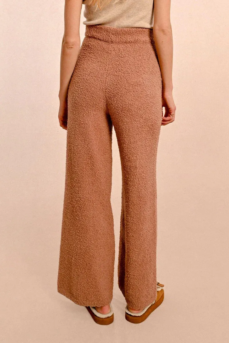 Soft Plush Sweater Pants - Beige