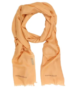 Stefano Ricci Scarf Peach Orange - Luxury Cashmere Silk Shawl SALE