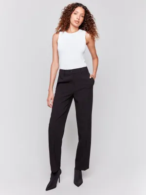 Straight Leg Pants - Black