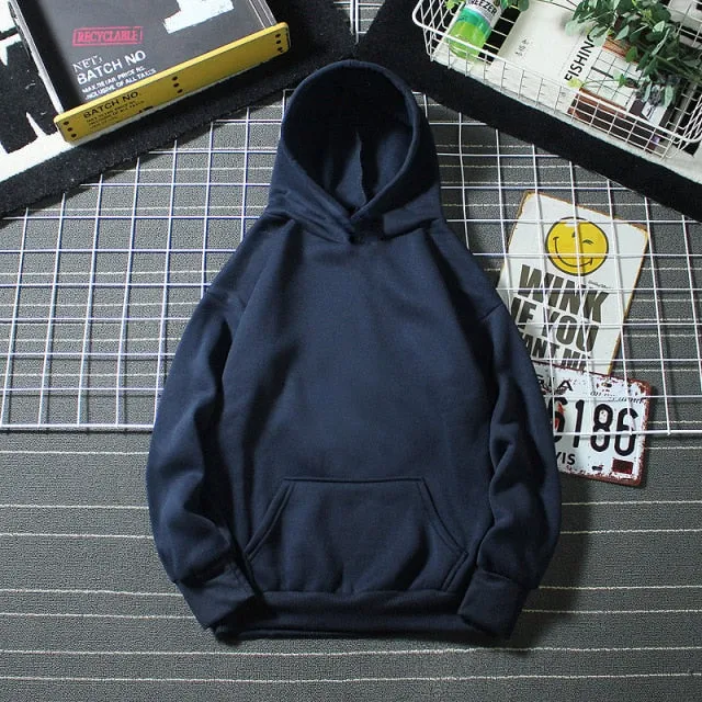 Sweatshirt Men S-4XL Jumpers Soft Oversized Hoodie Light Plate Long Sleeve Pullover Solid Women Couple Clothes Asian Size