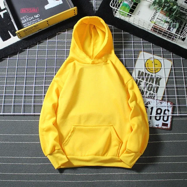 Sweatshirt Men S-4XL Jumpers Soft Oversized Hoodie Light Plate Long Sleeve Pullover Solid Women Couple Clothes Asian Size