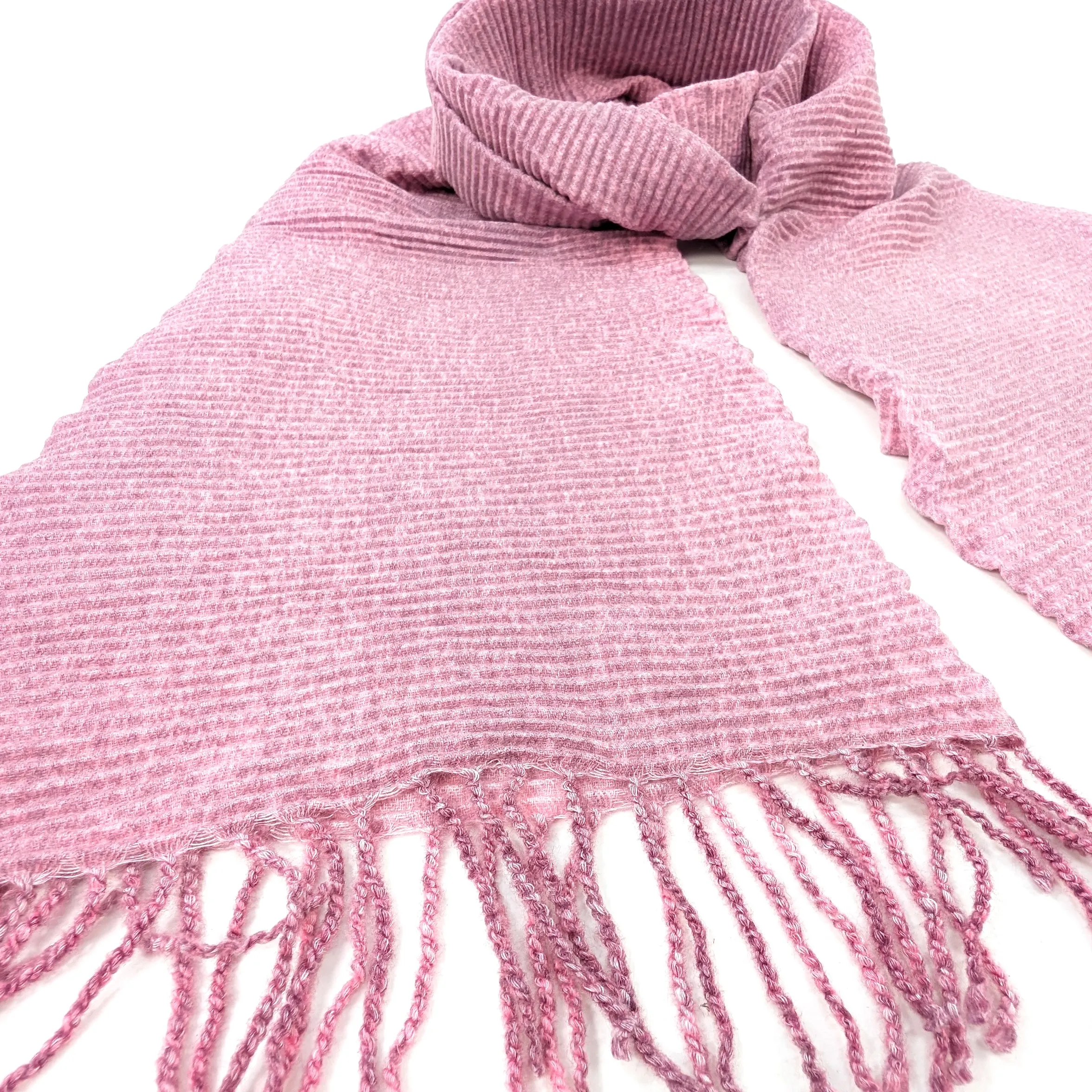 Ticha - Crinkle Pastel Scarf (65x180cm) - Dusky Pink