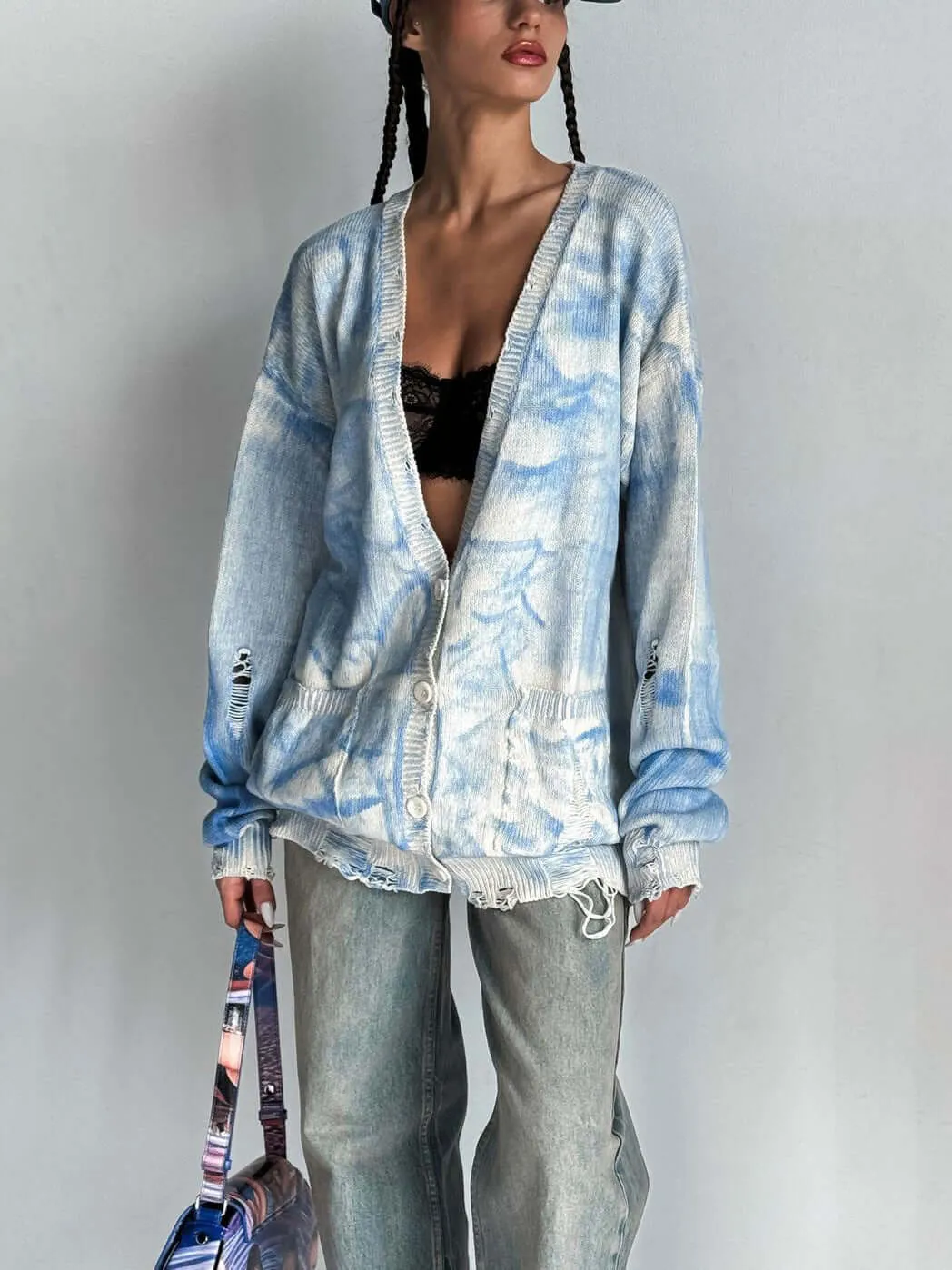 Tie-dyed Distressed Woolen sweater