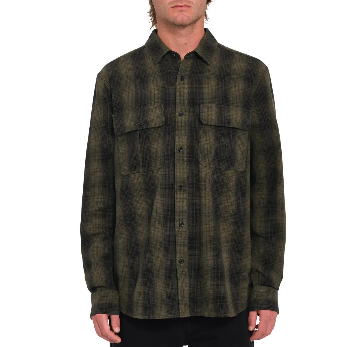 Volcom Shadowstone Long Sleeve Button-Up Flannel Shirt