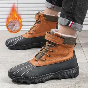 Winter Fleece Lace-up Snow Boots For Men & Women Waterproof And Anti-slip Outdoor Work Boot