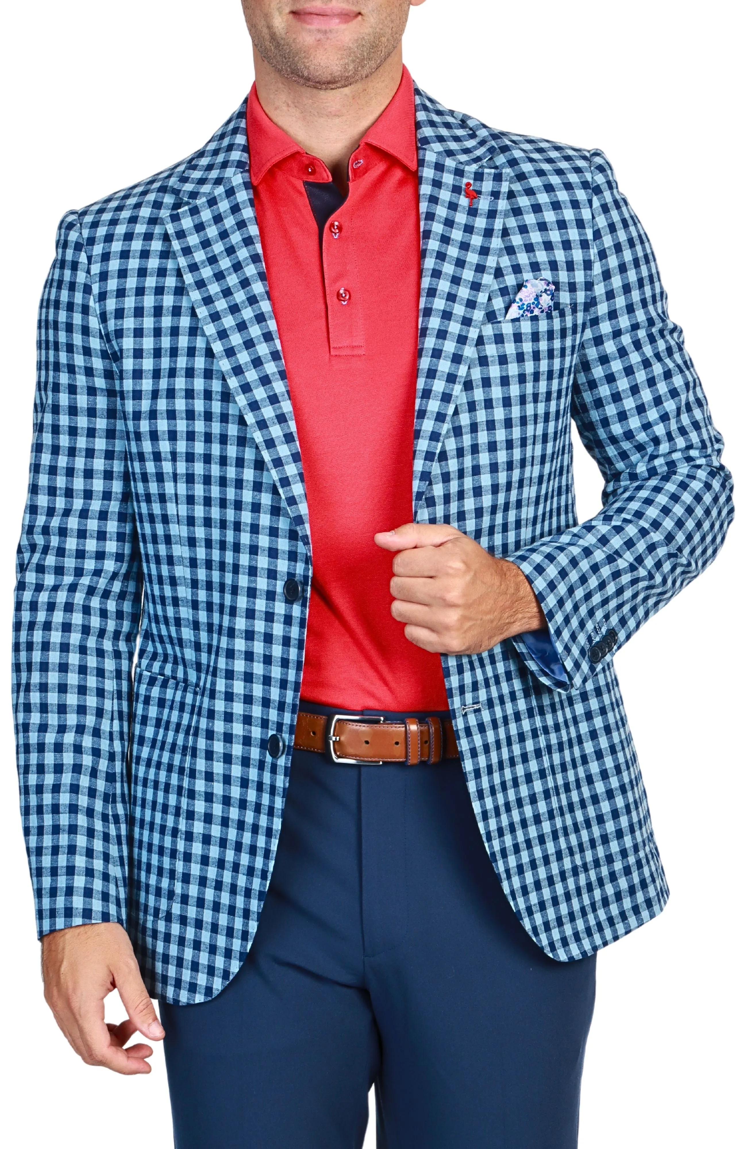 Yale Blue Gingham Check Sport Coat