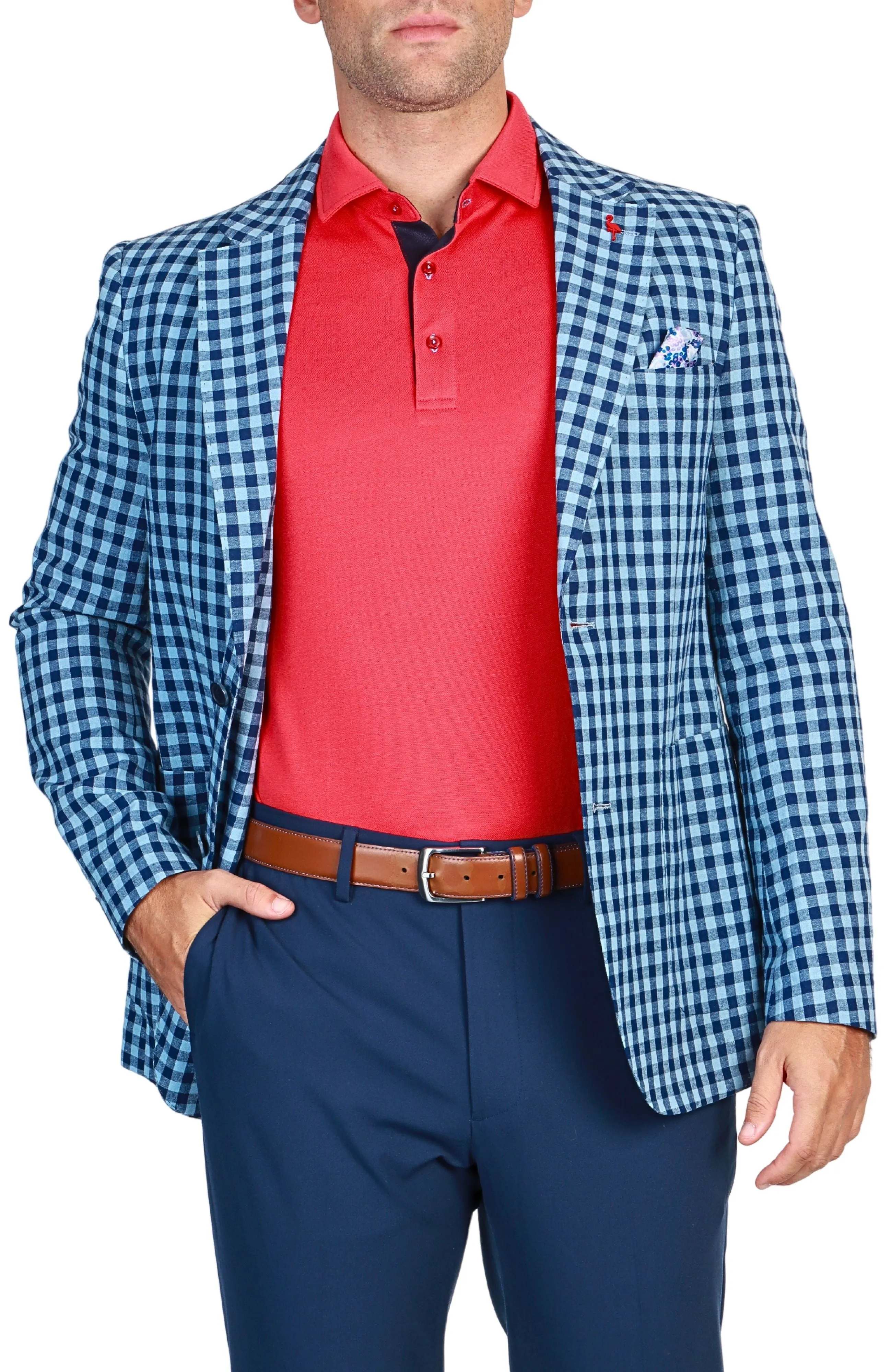 Yale Blue Gingham Check Sport Coat