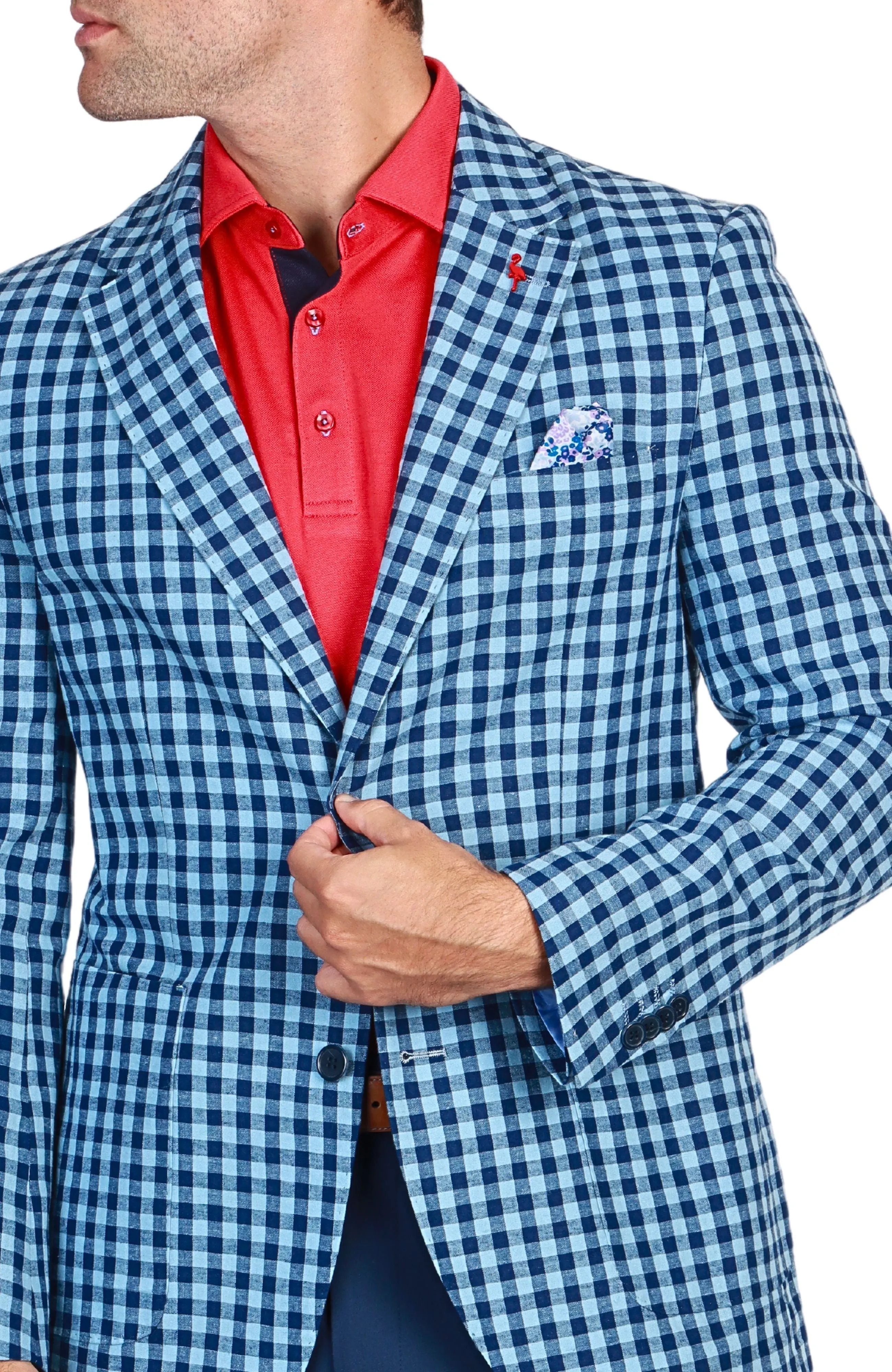 Yale Blue Gingham Check Sport Coat